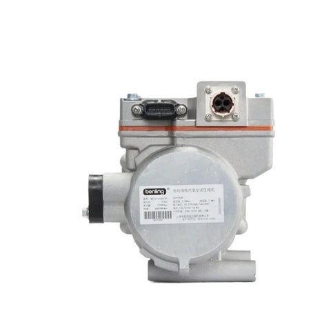 Top Shelf 540V DC Electric Air Conditioning Compressor With Integrated Water Pump For EV Cars Trucks And Buses front view showing electrical connections.