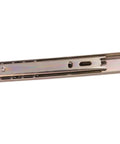 Heavy Duty 15 Inch Drawer Slides 2 Pairs With Full Extension Up To 24.4 Inches Side Mount Rails Includes Screws For Quick Drill Install Solid Steel Ball Bearings Great For Cabinets And Dressers close-up of steel side-mount rail