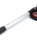 Straight-Shooting Walking Measuring Wheel With Built In Four Digit Counter, rubber roller and aluminum handle, ideal for landscaping and surveying.