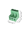 20 Pcs 3 Pin 5.08mm Pitch Pluggable PCB Angle Screw Terminal Block Plug Connector Socket Panel Mount DIY Kit 28 12AWG