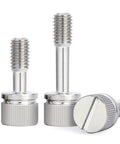 Pro Quality 10 Pack M2X10MM Captive Panel Screws With Knurled Slotted Heads For Easy Manual Adjustment And Strictly Zero Dropout Hassles On Electronic Chassis Crafted Heavy Duty To Keep All Parts Locked Down Tight - close-up of stainless steel panel screws