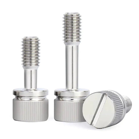Pro Quality 10 Pack M2X10MM Captive Panel Screws With Knurled Slotted Heads For Easy Manual Adjustment And Strictly Zero Dropout Hassles On Electronic Chassis Crafted Heavy Duty To Keep All Parts Locked Down Tight - close-up of stainless steel panel screws