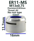 ER11 Collet Clamping Nut For CNC Lathe Tool Holder Featuring M13 M14 M15 Threads, 16mm wide, made of heavy duty steel.