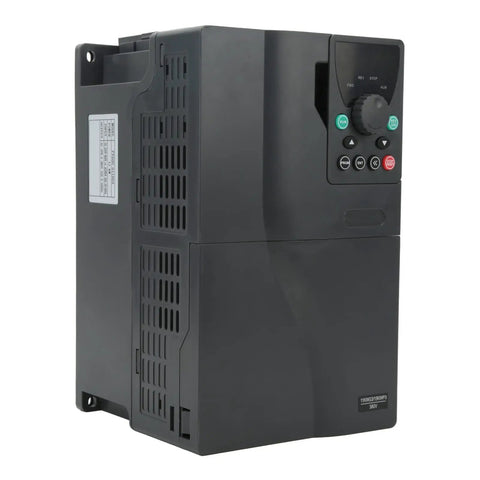 Heavy Duty 11KW VFD Inverter Drive Box With Beefed Up Cooling System And Aluminum Block For Efficient Motor Control On Pumps And Fans Delivering Badass Reliability At 380V AC Power Supply Level Round The Clock, dark gray 380V unit with keypad