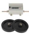 Zopsc 1pc Rolling Wheel 5 Digit Length Counter with silver housing and two black wheels, designed for accurate length measurement.