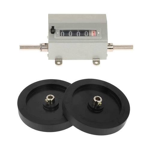 Zopsc 1pc Rolling Wheel 5 Digit Length Counter with silver housing and two black wheels, designed for accurate length measurement.