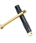 Compact Air Compression Fire Starter With Durable Metal Body for camping campfires and outdoor use, showing brass and aluminum components