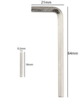 Hex wrench included in No Sweat Install Heavy Duty Self Closing Door Hinge Pin Replacement Kit, 64mm long, silver finish.