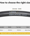 Diagram showing size dimensions for Beefy 700C Bicycle Inner Tubes With 48mm Presta Valve for 700x35c 38c 40c 42c 43c