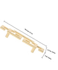 Gold square metal pull handle with measurements, part of 4 Pack Cabinet Door Pull Handles Set Square Metal Grips For Kitchen Cupboard And Wardrobe Sliding Doors Vintage Style Hardware That Gives Your Cabinets A Fresh Look And A Killer Easy Pull.