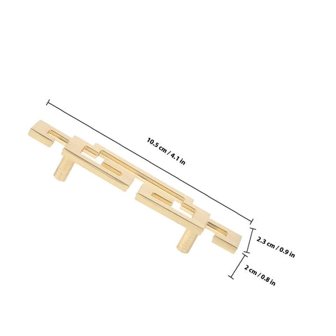 Gold square metal pull handle with measurements, part of 4 Pack Cabinet Door Pull Handles Set Square Metal Grips For Kitchen Cupboard And Wardrobe Sliding Doors Vintage Style Hardware That Gives Your Cabinets A Fresh Look And A Killer Easy Pull.