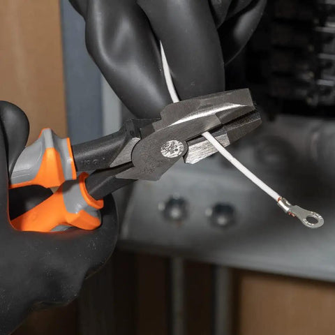 1000V Rated Insulated Side Cutting Pliers 9 Inch Built For Pros With High Leverage, Induction Hardened Knives, Made In USA in use