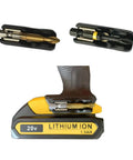 Level Up Your Daily Grind With This New Slick Two Pack Bit Holder Adapter Set That Gets The Job Done Fast On 20V Max Impact Drivers And Heavy Drills. Two hex bit holders and a drill.