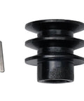 Honda 20 Mm Bore Double V Belt Pulley With A Belt Groove for GX110 GX120 GX200 Engines, Black Steel Convex Head, shown with key