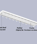 Heavy Duty Double Row Ceiling Curtains Track Silent Curtain Rail For Ceiling Double Track With Smooth Sliding Rails System Ideal For Room Dividers Bedroom And Shower Black Finish Aluminum Alloy Durable Wear Resistant 5.6m 18.4ft showing metal seal, pulley, and tracks.