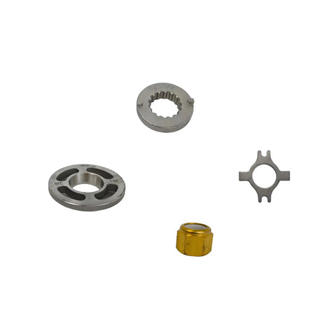 Hub nut kit components for 12 3/4 X 21 Pitch Aluminum Propeller For Mercury Outboard Motors 40 140 HP 3 Blade RH 15 Spline OEM 77348A45