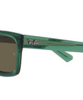 Warren Rectangular Sunglasses For Men Not Polarized 57mm Frames In Transparent Green And Brown Classic Everyday Vibe Shades