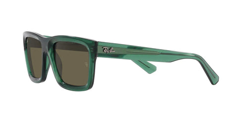 Warren Rectangular Sunglasses For Men Not Polarized 57mm Frames In Transparent Green And Brown Classic Everyday Vibe Shades