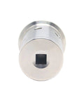 Front view of 1.5-inch stainless steel tri-clamp valve end with square port