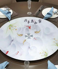 Transparent Glass Lazy Susan Turntable 36 Inch To 40 Inch Round Rotating Serving Tray For Kitchen Display 360 Degree Swivel Tabletop