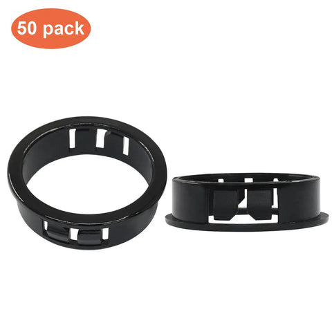 One And A Half Inch Round Cable Snap Bushing Grommet Black 50 Pack Easy Snap Fit Plastic Hole Plugs for cables and hoses