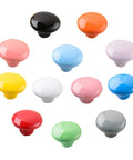 12Pk Straight Up Stunning Premium Ceramic Mushroom Drawer Knobs Retro Colorful Dresser Handles Smooth Finish, assorted colors.
