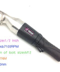 Industrial Grade Pneumatic Air Impact Wrench With 1/2 Inch Drive Mini Straight Build featuring a cushioned grip handle and 90 degree angle hammer