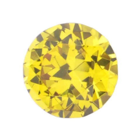 Dime Notch Quality 10 Pack Yellow Diamond Crystal Cabinet Knobs, 30mm diamond cut yellow crystal knob viewed from above.