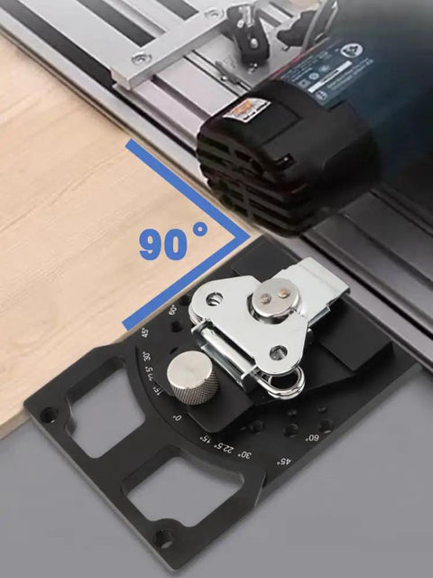 11-Position Adjustable Track Saw Square With CNC Machining For Top Notch Precision Cutting, 90° angle stop on track saw rail