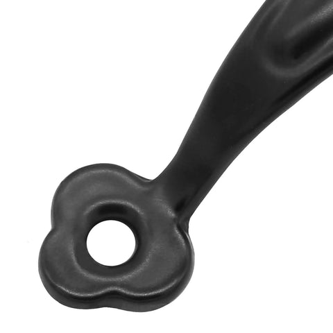 Close-up of 12 Pack Rustic Barn Door Handles Do It All Black 3 Inch Gate Pulls For Cabinets Closets Garage Drawers Indoor Outdoor Use 66mm Hole To Hole Screws Included