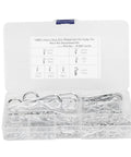 Workhorse 125 Piece Carbon Steel Hair Pin Set with R Hitch Split Pin Kit in open box showcasing 8 sizes for outdoor machinery