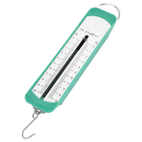 10 Newton Spring Dynamometer For Physics Lab Experiments A Hands On Dope Tool To Measure Force And Mass Up To 1 Kilogram Easy To Use Classroom And Home School Lab Instrument For Great Hands On Practice, green plastic body with hook