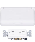 Badass Weatherproof Outlet With Cover 15 Amp 125 Volt Outdoor Electrical Receptacle with durable snap latch and protective cover.