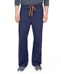 PerforMAX Reversible Drawstring Scrub Pant ANG-CC Medium Navy for Unisex Comfort shown from front with brown drawstring.