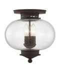 Harbor 3-Light Ceiling Mount Fixture In Bronze Finish With Classic Vibe Traditional Style Lighting Featuring Solid Brass Construction