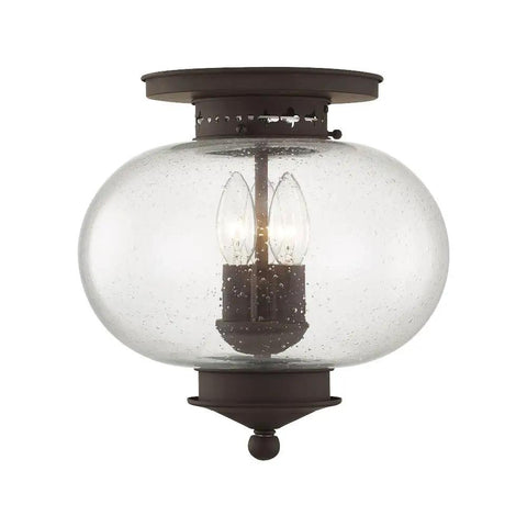 Harbor 3-Light Ceiling Mount Fixture In Bronze Finish With Classic Vibe Traditional Style Lighting Featuring Solid Brass Construction