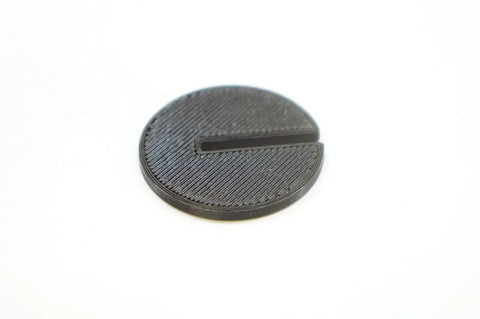Beaver 3300 14 Inch Bandsaw Throat Plate Insert Plug with 31mm opening, black circular design, placed on a plain background.