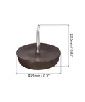 Heavy Duty Plastic Nail On Furniture Glides Smooth As Butter Chair Leg Pads For Table Floor Protectors Quick Install with 21mm diameter.