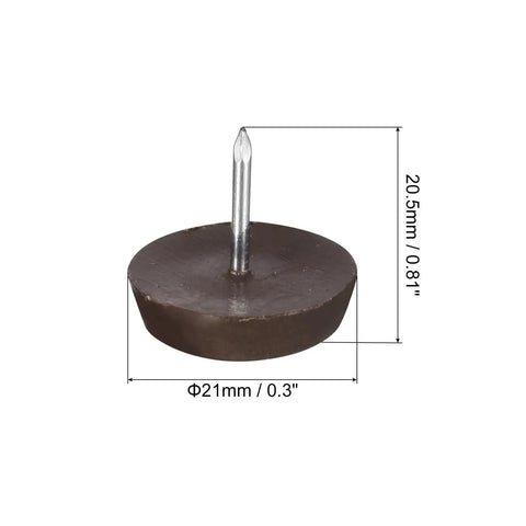 Heavy Duty Plastic Nail On Furniture Glides Smooth As Butter Chair Leg Pads For Table Floor Protectors Quick Install with 21mm diameter.
