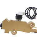 PV2 brass brake proportioning valve with white actuator and attached wiring harness