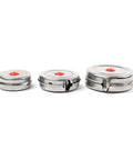 Top Shelf Stainless Steel Tape Measure For Woodworking And Diy Jobs With Dead On One Millimeter Accuracy shown in three sizes.