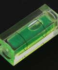 Ycauty 5PCS Small Bubble Level 15*15*40MM Mini Square Spirit Level Picture in green acrylic, displaying clear level accuracy.