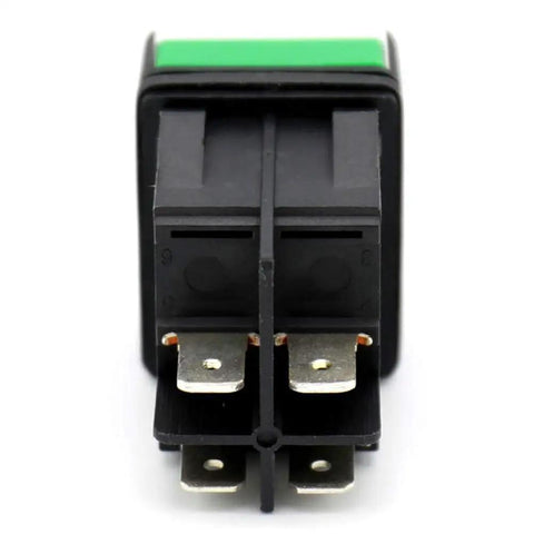 Push Button On Off Start Stop Switch For Mechanical Equipment And Marine Use, 4 Pins, Black Rocker Style, rear view