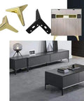 Heavy Iron Sofa Legs Set Of 4 For Couch Bed Ottoman Coffee Table And Cupboard Diamond Triangle Design With Rubber Pad Silent Non Slip