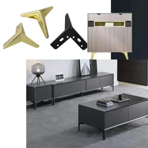 Heavy Iron Sofa Legs Set Of 4 For Couch Bed Ottoman Coffee Table And Cupboard Diamond Triangle Design With Rubber Pad Silent Non Slip