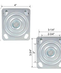 Top view of zinc-plated mounts for 8 Inch Dual Wheel Swivel Caster With PU Pneumatic Wheels And Zinc Plated Top Plate 660 Lb Capacity