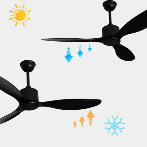 52 Inch No Light Ceiling Fan With Remote Control Low Profile White Finish 3 Blades Modern DC Motor Energy Efficient Quiet Airflow