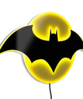 Batman Night Light Table Lamp With 3D Halo Glow, Mountable Bat Sign Wall Light, Dimmer Control, Illuminated Bat Emblem