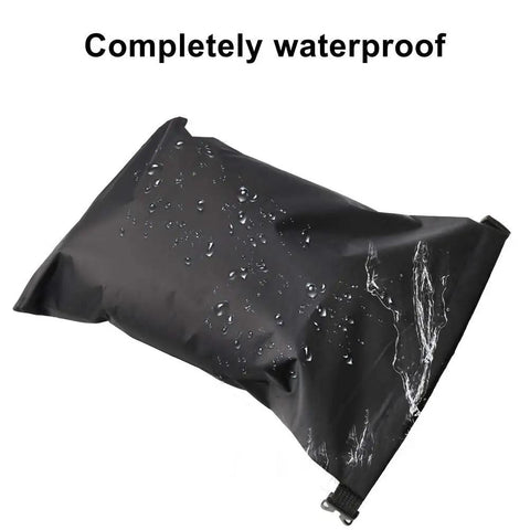 Ultralight Dry Bag Set 5-Pack Go-To Roll Top Waterproof Dry Sacks For Camping And Travel, shows water droplets on black dry bag