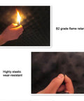 B2 grade flame retardant Hella Thick Acoustic Foam Panels Knock Out Room Echoes with hand holding a lighter.